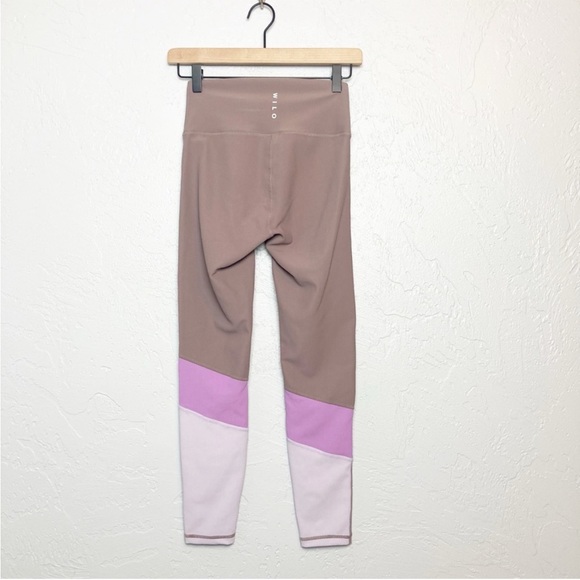 Wilo the Label leggings - mauve/purple colorblock ribbed high waisted 7/8 length - Picture 2 of 10